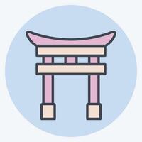 Icon Tori Gate. related to Japan symbol. color mate style. simple design illustration. vector