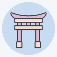 Icon Tori Gate. related to Japan symbol. color mate style. simple design illustration. vector