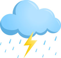 blue Sky cloud thunder rain symbol forcast wheather isolate illustration gradient design png