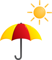 umbrella sun symbol forcast wheather isolate illustration gradient design png