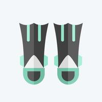 Icon Fins Diving. related to Diving symbol. flat style. simple design illustration vector