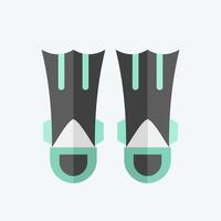 Icon Fins Diving. related to Diving symbol. flat style. simple design illustration vector