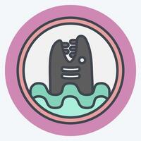 Icon Warning Diving. related to Diving symbol. color mate style. simple design illustration vector