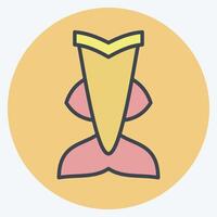 Icon Mermaid Vail Diving. related to Diving symbol. color mate style. simple design illustration vector