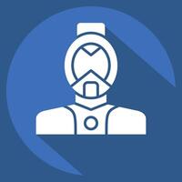 Icon Diving Mask. related to Diving symbol. long shadow style. simple design illustration vector