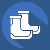 Icon Boots. related to Diving symbol. long shadow style. simple design illustration vector