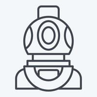 Icon Diving Helmet. related to Diving symbol. line style. simple design illustration vector