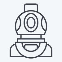 Icon Diving Helmet. related to Diving symbol. line style. simple design illustration vector