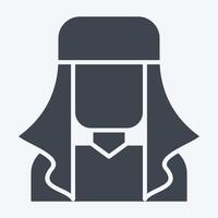 Icon Ghutra. related to Qatar symbol. glyph style. simple design illustration. vector