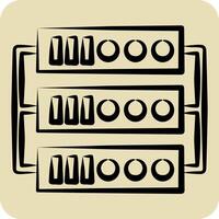 Icon Server. related to Social Network symbol. hand drawn style. simple design illustration vector