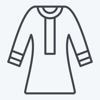 Icon Kandura. related to Qatar symbol. line style. simple design illustration. vector