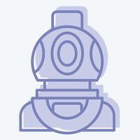 Icon Diving Helmet. related to Diving symbol. two tone style. simple design illustration vector