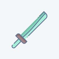 Icon Katana. related to Japan symbol. doodle style. simple design illustration. vector