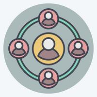 Icon Social. related to Social Network symbol. color mate style. simple design illustration vector