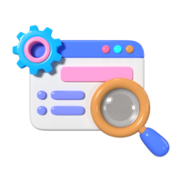 icono de ilustración 3d de seo png