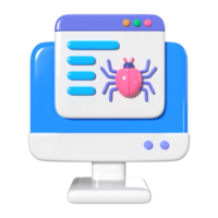 malware 3d ilustración icono png