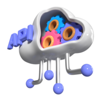 api 3d ilustración icono png