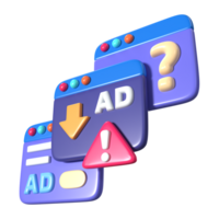 adware 3d ilustración icono png