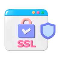 ssl 3d ilustração ícone png