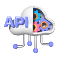 api 3d ilustración icono png