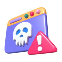 malware 3d ilustración icono png