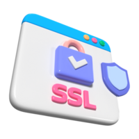 ssl 3d ilustração ícone png