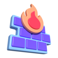 Firewall 3D Illustration Icon png