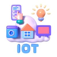 iot 3d ilustración icono png