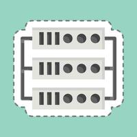 Sticker line cut Server. related to Social Network symbol. simple design illustration vector