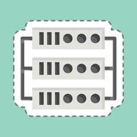 Sticker line cut Server. related to Social Network symbol. simple design illustration vector