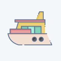 Icon Yacht. related to Diving symbol. doodle style. simple design illustration vector