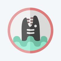 Icon Warning Diving. related to Diving symbol. flat style. simple design illustration vector