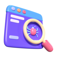 malware 3d ilustración icono png