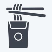 Icon Noodles. related to Japan symbol. glyph style. simple design illustration. vector