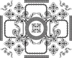 baroque and greek texture seamless pattern vector