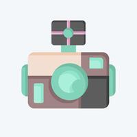 Icon Photo Camera Diving. related to Diving symbol. flat style. simple design illustration vector