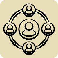 Icon Social. related to Social Network symbol. hand drawn style. simple design illustration vector