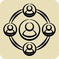 Icon Social. related to Social Network symbol. hand drawn style. simple design illustration vector