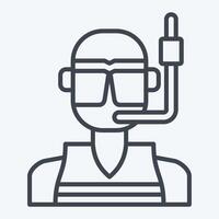 Icon Diving Glasses. related to Diving symbol. line style. simple design illustration vector