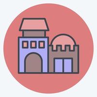 Icon Arab House. related to Qatar symbol. color mate style. simple design illustration. vector