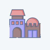 Icon Arab House. related to Qatar symbol. doodle style. simple design illustration. vector