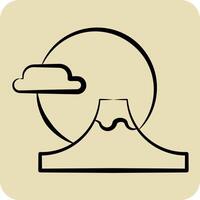 Icon Fuji Mountain. related to Japan symbol. hand drawn style. simple design illustration. vector