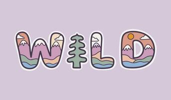 Wild Letter vector design with nature view inside the design
