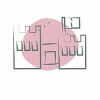 Icon Al Zubarah Archaeological Site. related to Qatar symbol. Color Spot Style. simple design illustration. vector