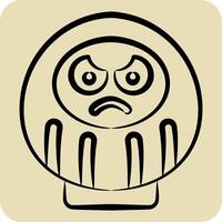 Icon Daruma. related to Japan symbol. hand drawn style. simple design illustration. vector