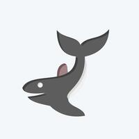 Icon Whale. related to Diving symbol. flat style. simple design illustration vector