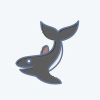 Icon Whale. related to Diving symbol. doodle style. simple design illustration vector