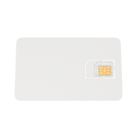 Template for mobile communication company identity with mini, micro, and nano phone sim card and microchip holder, realistic 3D illustration isolated on background. Communication Technology png