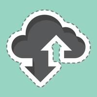 Sticker line cut Cloudy. related to Social Network symbol. simple design illustration vector