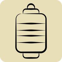 Icon Paper Lantern. related to Japan symbol. hand drawn style. simple design illustration. vector